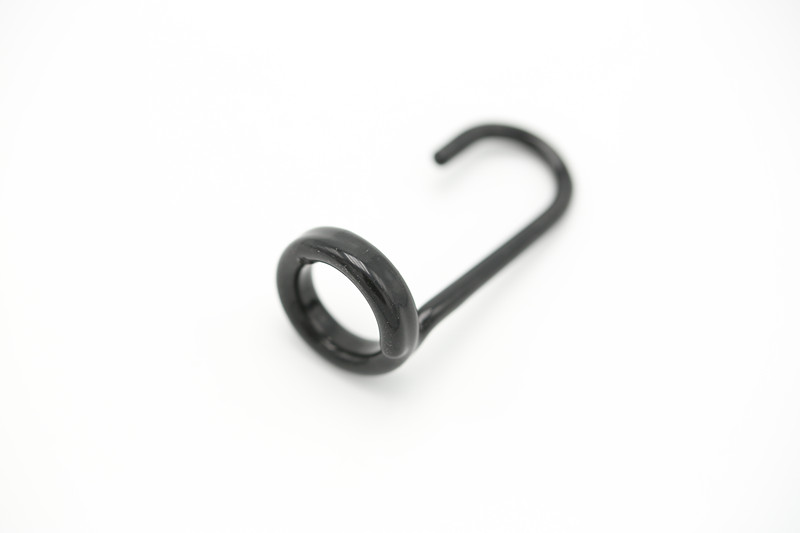 Custom Black Palted Metal J Spring Hook with Loop